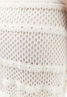 Bayan Krem Ajurlu Triko Etek