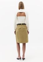 Bayan Sarı Kemer Detaylı Etek