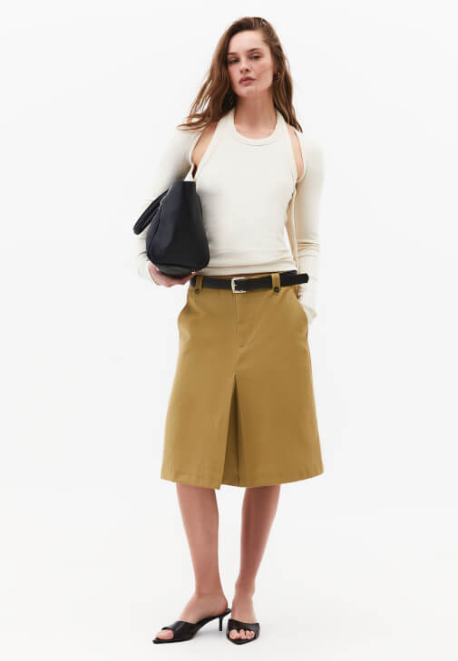 Sarı Kemer Detaylı Etek