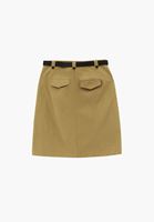 Bayan Sarı Kemer Detaylı Etek