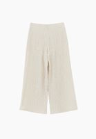 Bayan Krem Dokulu Culotte Pantolon