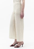 Bayan Krem Dokulu Culotte Pantolon