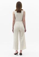 Bayan Krem Dokulu Culotte Pantolon