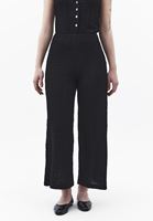 Bayan Siyah Dokulu Culotte Pantolon