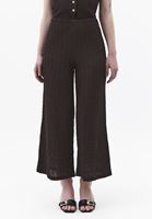 Bayan Kahverengi Dokulu Culotte Pantolon