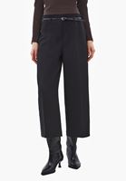 Bayan Siyah Kemer Detaylı Culotte Pantolon