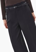 Bayan Siyah Kemer Detaylı Culotte Pantolon