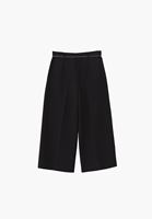 Bayan Siyah Kemer Detaylı Culotte Pantolon