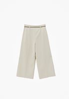 Bayan Krem Kemer Detaylı Culotte Pantolon