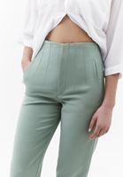 Bayan Yeşil Ultra Yüksek Bel Carrot-Fit Pantolon