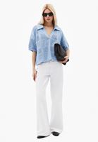 Bayan Mavi Polo Yaka Ajurlu Kazak