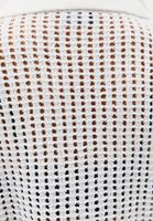 Bayan Beyaz Polo Yaka Ajurlu Kazak