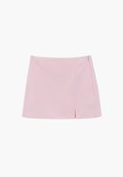 Bayan Pembe Yırtmaç Detaylı Şort Etek