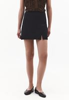 Bayan Siyah Yırtmaç Detaylı Şort Etek