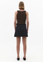 Bayan Siyah Yırtmaç Detaylı Şort Etek