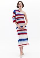 Bayan Çok Renkli Çizgili Triko Elbise