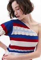 Bayan Çok Renkli Çizgili Triko Elbise