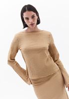 Bayan Bej Bağlama Detaylı Top