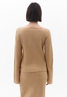 Bayan Bej Bağlama Detaylı Top