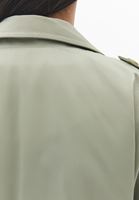 Bayan Yeşil Kemer Detaylı Trençkot