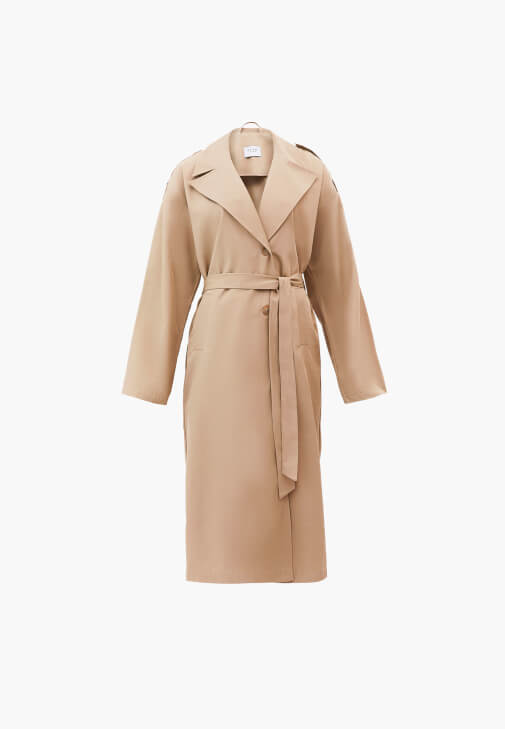 Kemerli Trençkot ve Pantolon Kombini