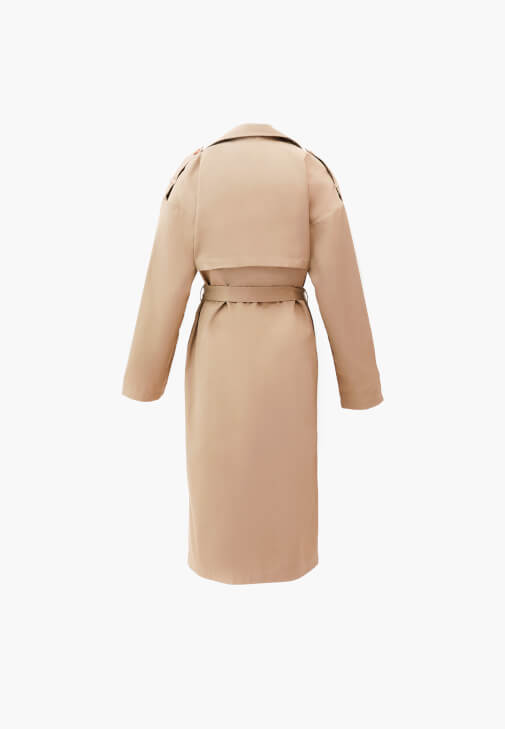 Kemerli Trençkot ve Pantolon Kombini