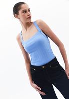 Bayan Mavi Bağcık Detaylı Atlet