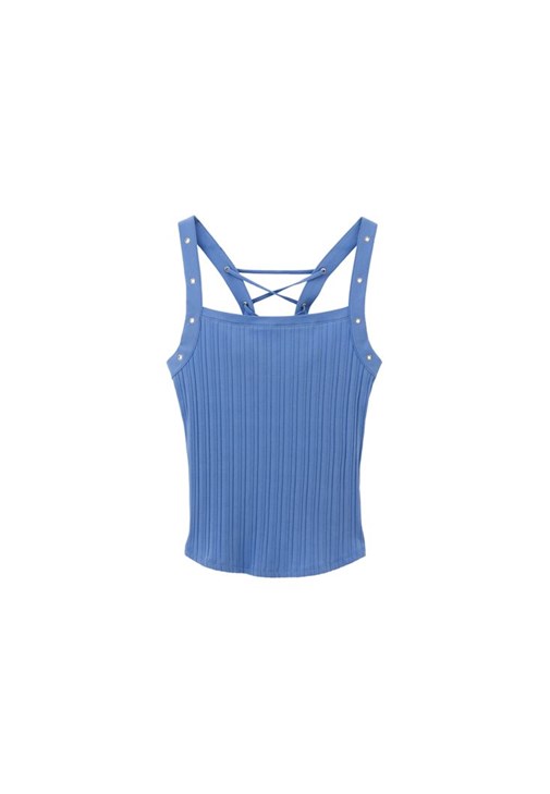 Bağcık Detaylı Atlet ve Boyfriend Pantolon Kombini