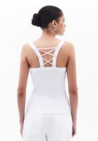 Bayan Beyaz Bağcık Detaylı Atlet