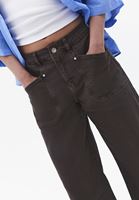 Bayan Kahverengi Orta Bel Barrel-Fit Pantolon