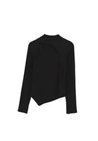 Bayan Siyah Cut-Out Detaylı Tişört