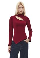 Bayan Kırmızı Cut-Out Detaylı Tişört