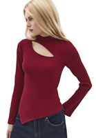 Bayan Kırmızı Cut-Out Detaylı Tişört