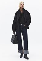 Bayan Siyah Pamuklu Sıfır Yaka Tişört