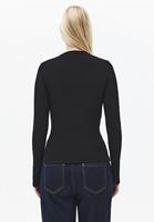 Bayan Siyah Pamuklu Sıfır Yaka Tişört