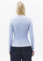 Bayan Mavi Pamuklu Sıfır Yaka Tişört