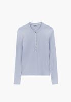 Bayan Mavi Pamuklu Sıfır Yaka Tişört