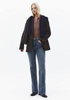 Bayan Kahverengi Pamuklu Sıfır Yaka Tişört