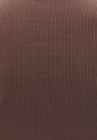 Bayan Kahverengi Pamuklu Sıfır Yaka Tişört