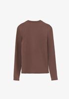 Bayan Kahverengi Pamuklu Sıfır Yaka Tişört