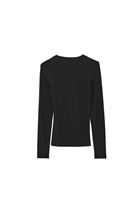 Bayan Siyah Pamuklu Sıfır Yaka Tişört