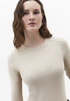 Bayan Bej Pamuklu Sıfır Yaka Tişört