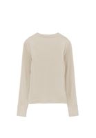 Bayan Bej Pamuklu Sıfır Yaka Tişört