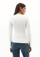 Bayan Krem Pamuklu Sıfır Yaka Tişört