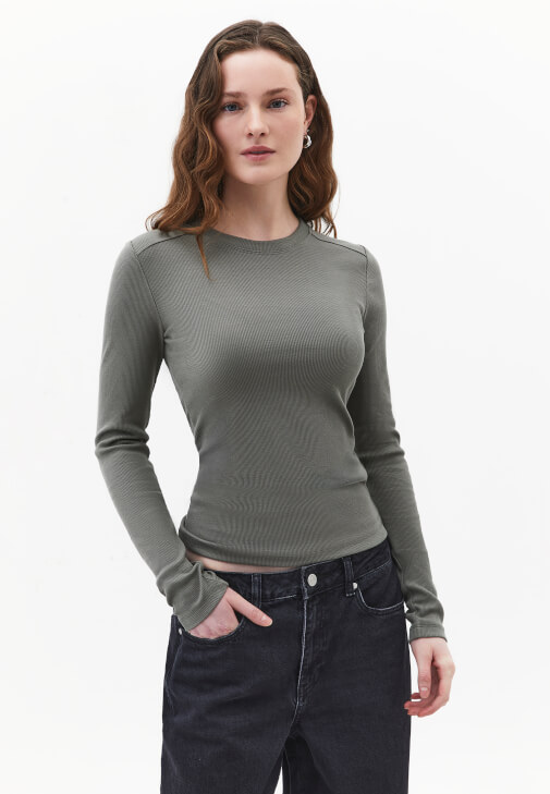 Yeşil Pamuklu Sıfır Yaka Tişört