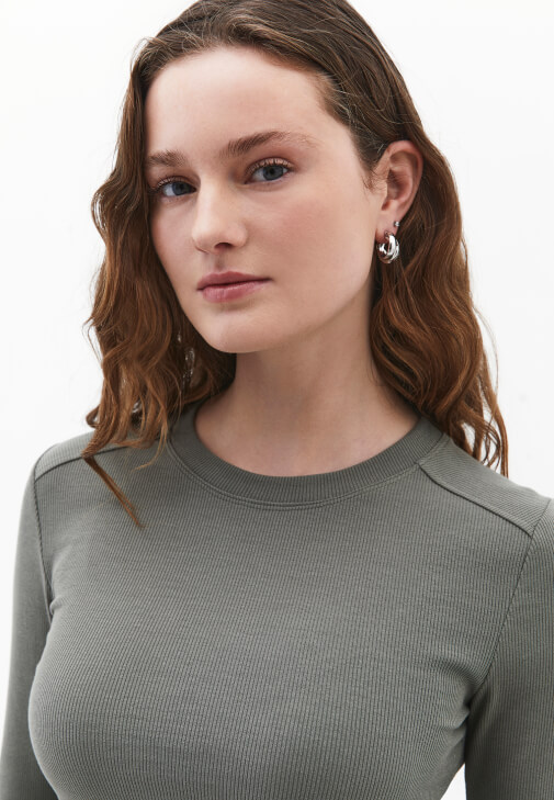 Pamuklu Sıfır Yaka Tişört - Görsel 3