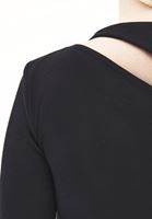 Bayan Siyah Cut-Out Detaylı Tişört