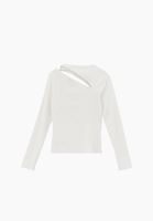 Bayan Krem Cut-Out Detaylı Tişört