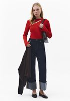 Bayan Kırmızı Cut-Out Detaylı Tişört