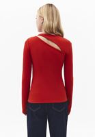 Bayan Kırmızı Cut-Out Detaylı Tişört